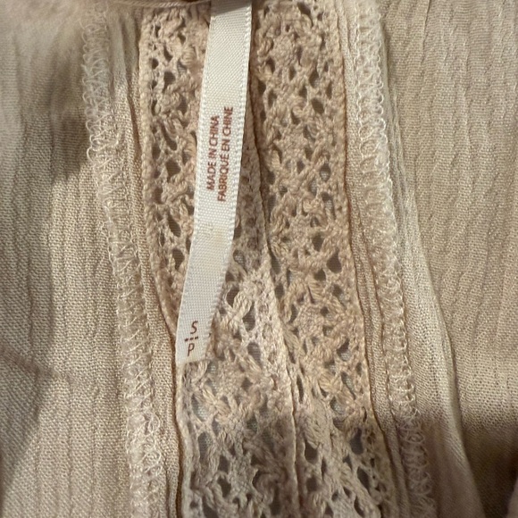 Free People Boho Peasant Cream Crochet Dress Size Small. - Picture 4 of 6